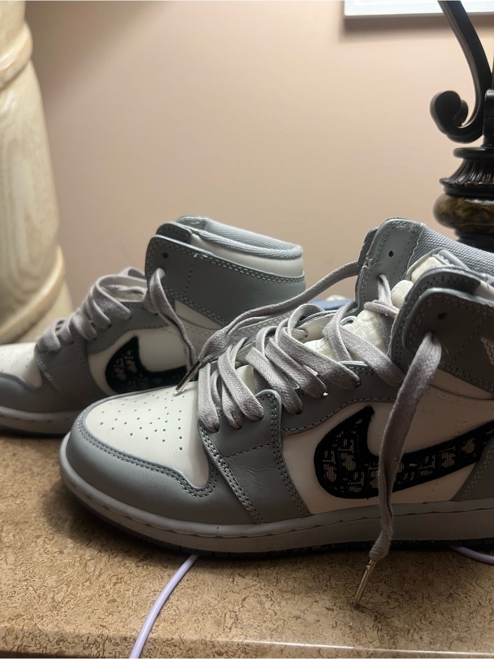 Dior X Air Jordan high top sneakers